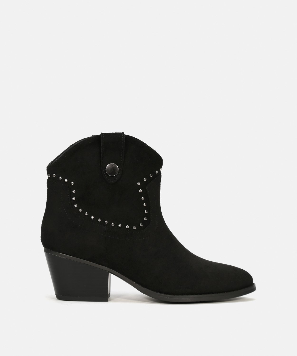 Botines cowboy tacón tachas image number null